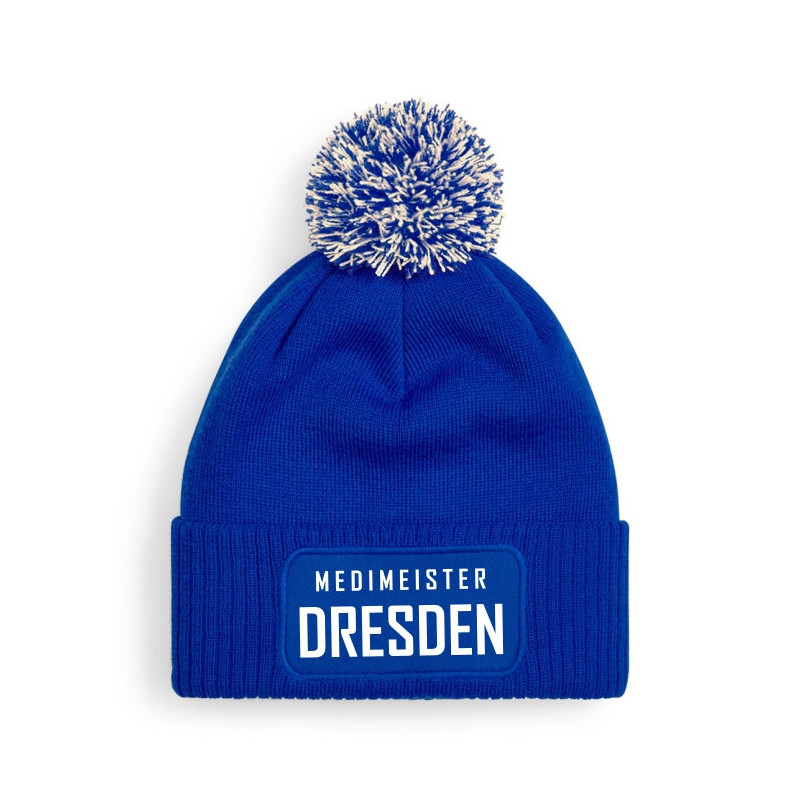 Medimeister Dresden  Bommelmütze blau